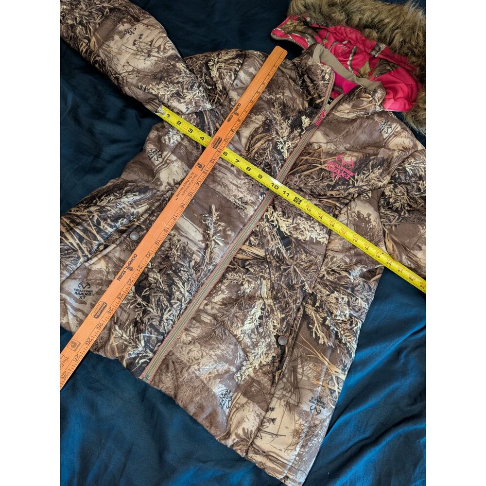 Realtree Max-1 XT Camouflage Jacket Size Large Women's Parka Zip off Hood - Picture 2 of 6